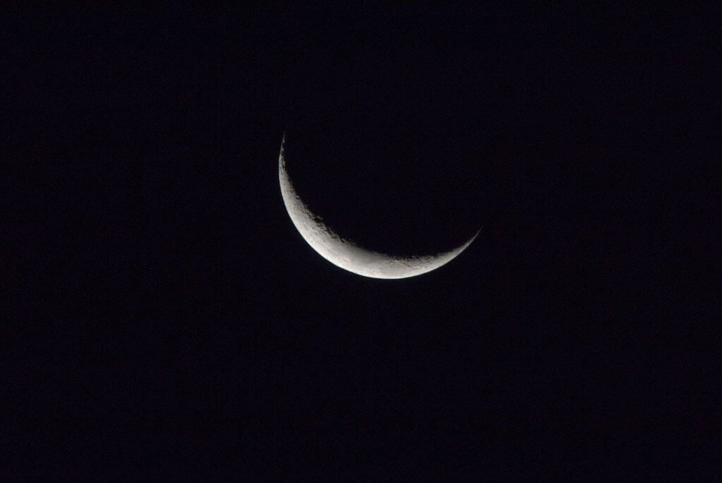 Waxing Crescent Moon (NASA, International Space Station, 02/28/09)